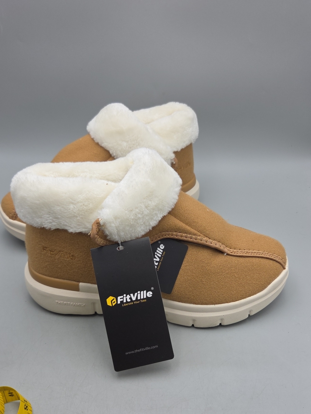 FitVille Women's Winter Snow Boots in Khaki Tan 8 W (Wide)